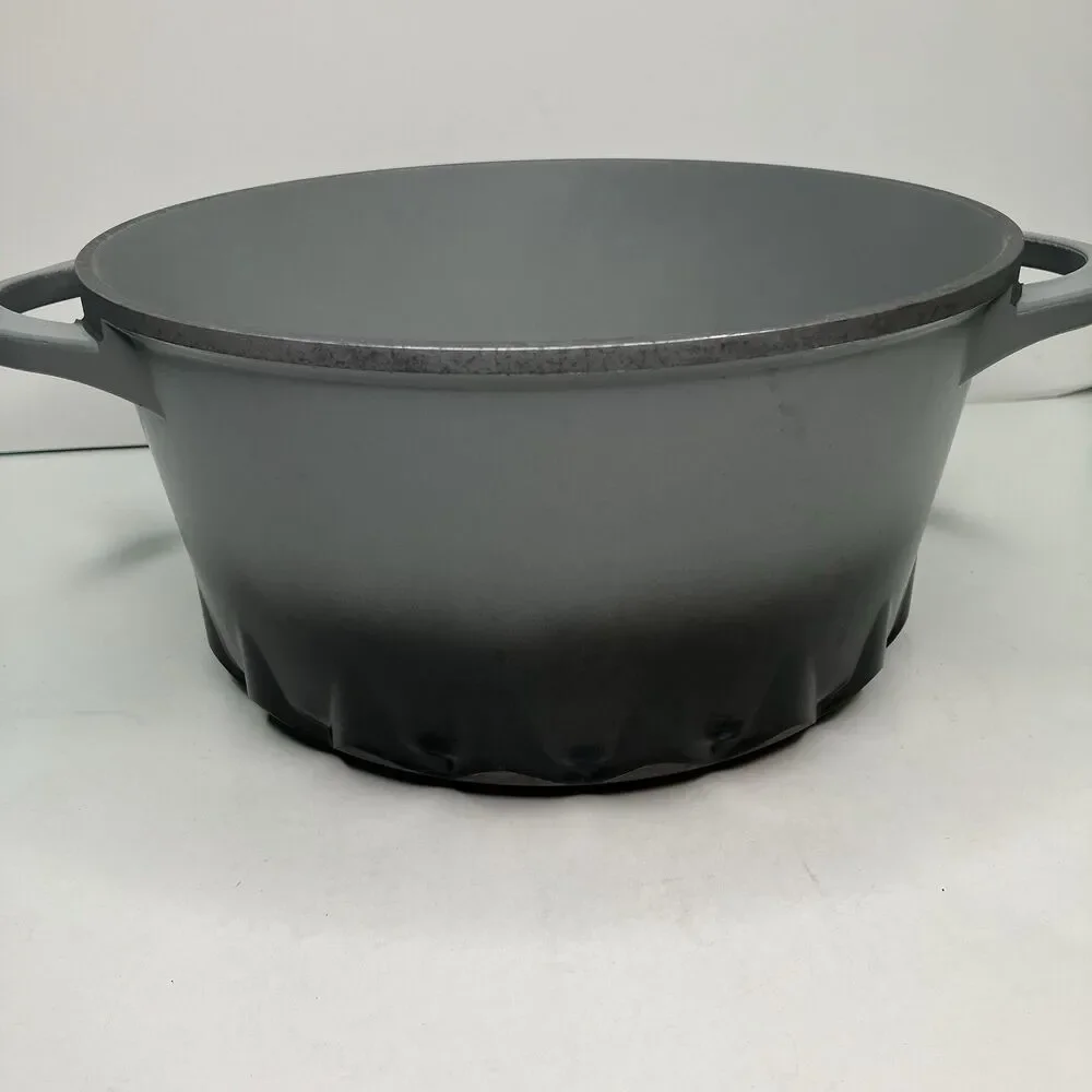 Temp-tations 5.9 Qt Round Aluminum NonStick Casserole Gray Pot With Glass Lid